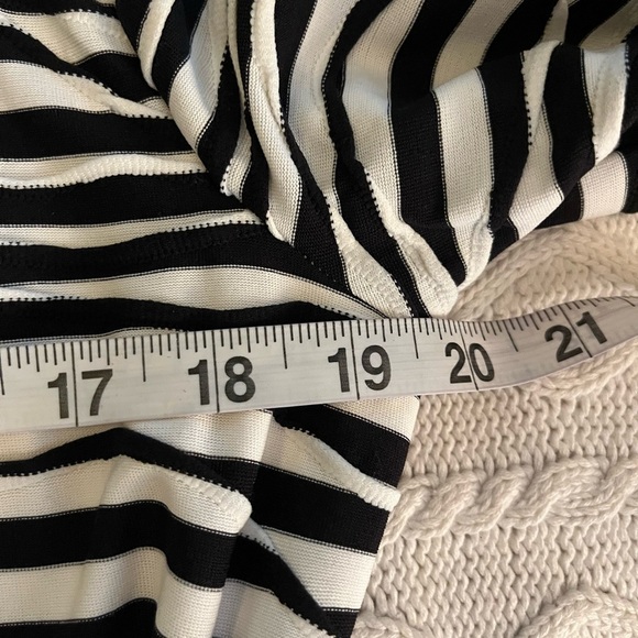Chico’s Textured Black and White Striped Mid Length Dress Women’s medium - Picture 15 of 16